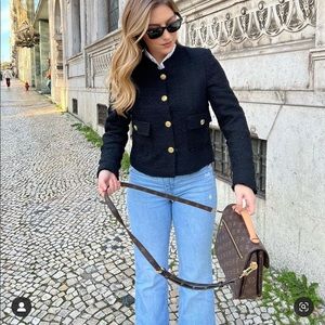 Zara tweed blazer bloggers fav